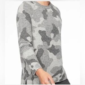 Athleta XXS Gray Camouflage Long Sleeve Sweater merino and alpaca wool blend